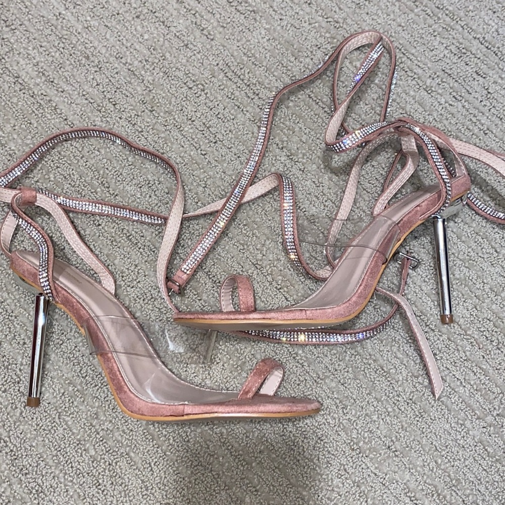 Blush Pink Strappy Heels